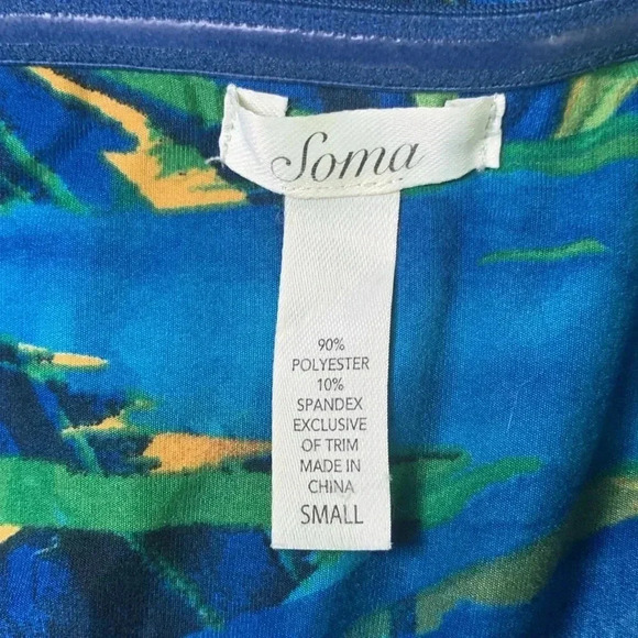 Soma halter key hole maxi dress blue floral print size small - Picture 5 of 7